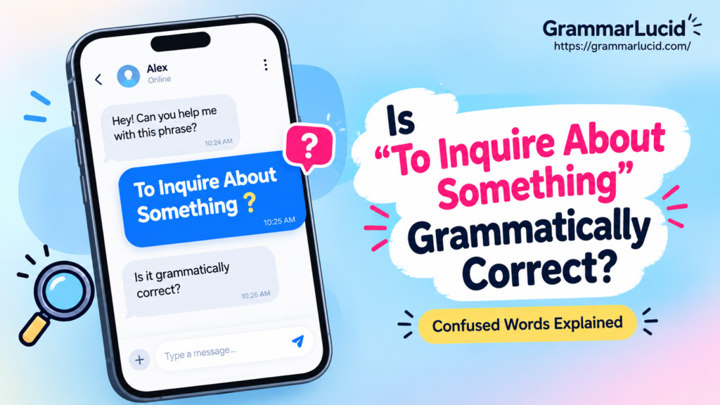 Is "To Inquire About Something" Grammatically Correct?
